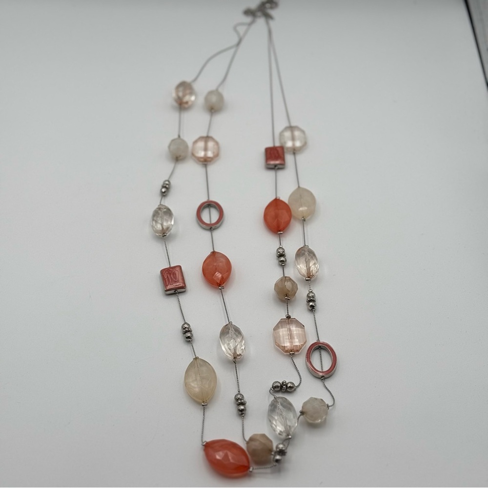 Vintage 90’S Signed NY Double‑Strand Beaded Necklace Mixed Shapes,Styles & Sizes